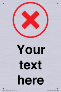 Custom plain background, red cross in a circle sign